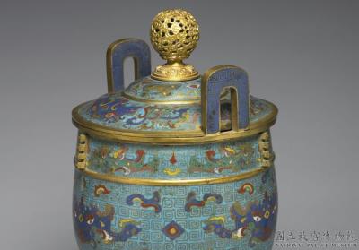 图片[3]-Copper ding-shaped incense burner in cloisonne enamels, Qing dynasty (1644-1911)-China Archive